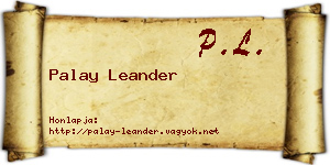 Palay Leander névjegykártya